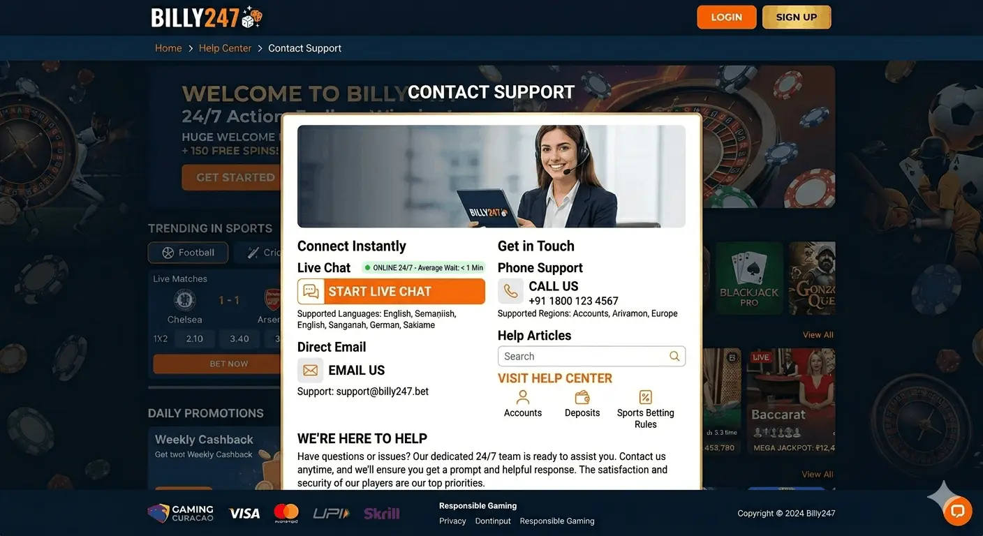 Billy247 Customer Support