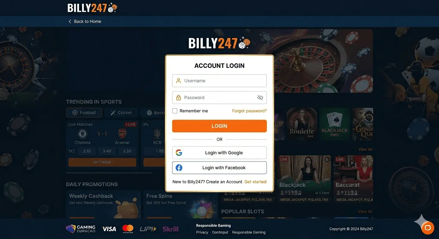 Billy247 Login